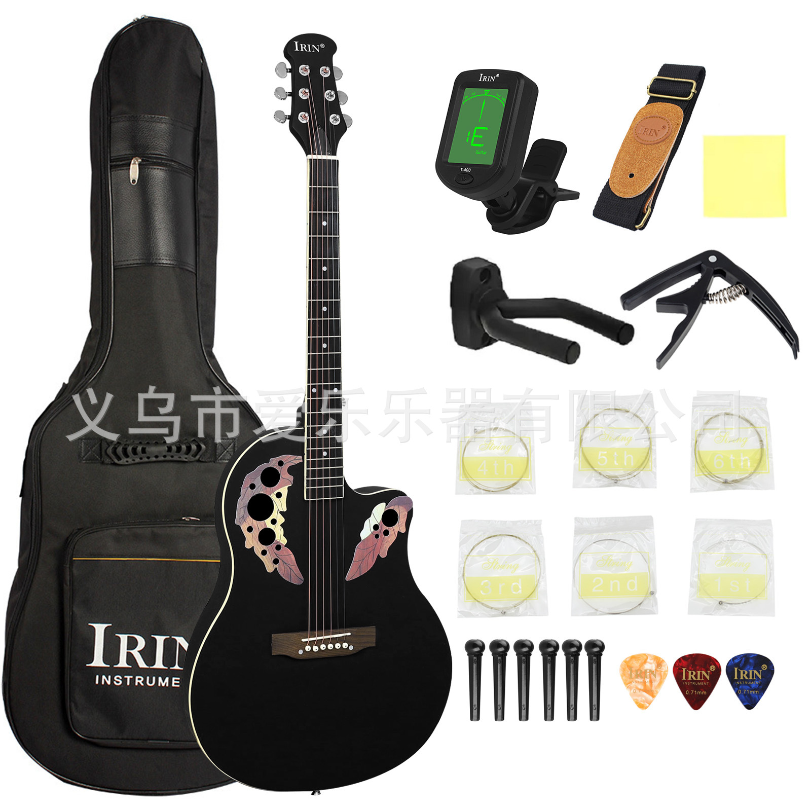 Irin 41-inch folk Guitar, spruce top acoustic guitar, adult beginners practice round-back acoustic guitar