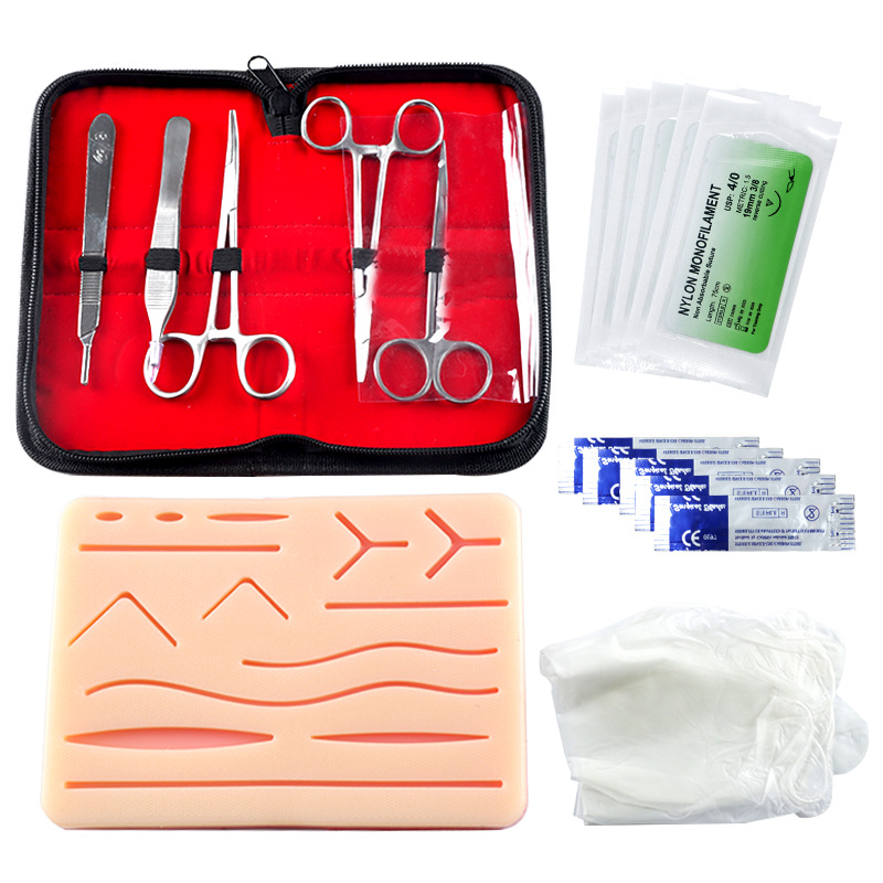 Ejercicios de sutura quirúrgica kit de aparatos kit de instrumentos formación pedagógica módulo de silicona kit de herramientas para la práctica de los estudiantes de medicina
