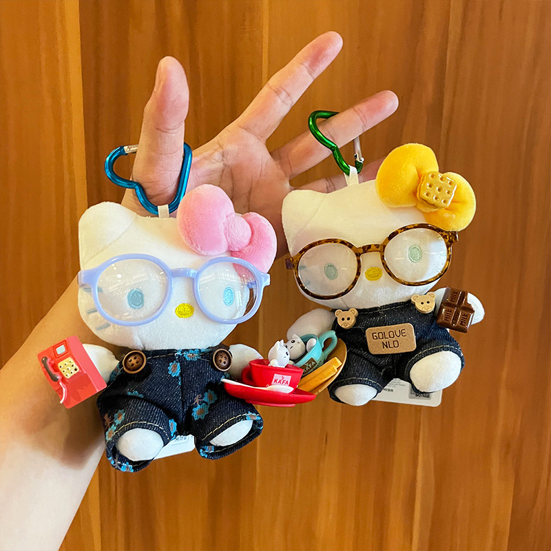 hellokitty small pendant, plush toy, bag pendant, cute kitty genuine keychain pendant details Picture