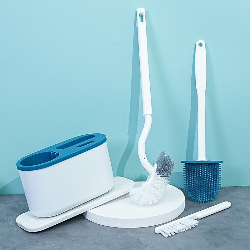 Bathroom wall-mounted toilet brush set, no dead corners, long-handled soft bristle cleaning brush, household daily necessities, soft bristles, no dead corners details Picture