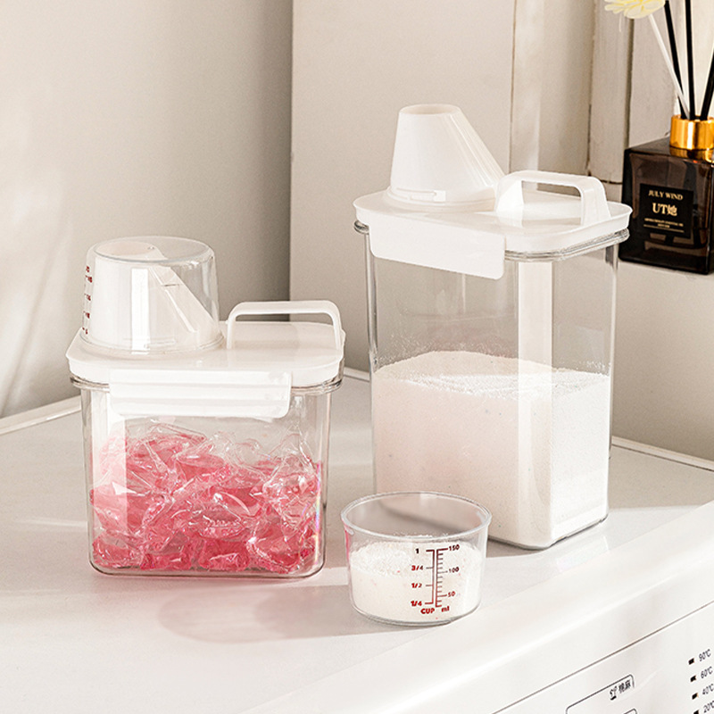 洗衣粉收纳盒密封刻度量杯储物罐家用消毒洗分装瓶衣液收纳桶