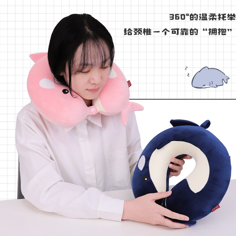 Cartoon Marine animal memory foam U-shaped pillow, Kanglehouse travel and office neck pillow, slow rebound neck pillow wholesale details Picture