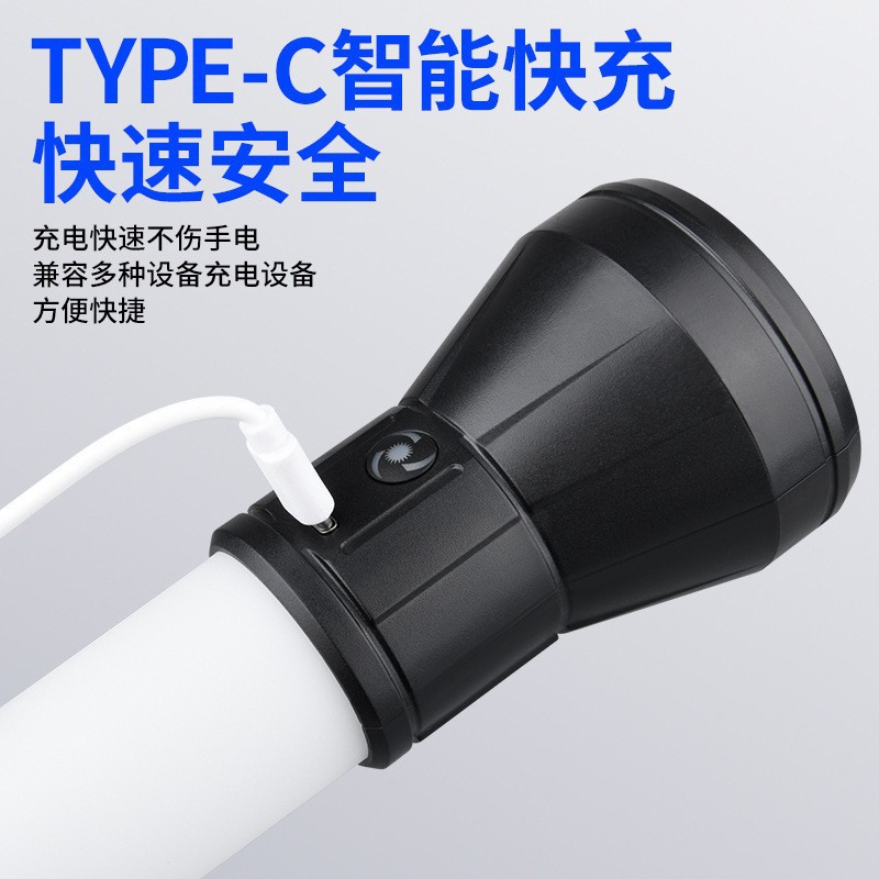 Cross-border best-selling dual-source outdoor camping flashlight with hook, portable outdoor adventure cycling warm light Application Scenario