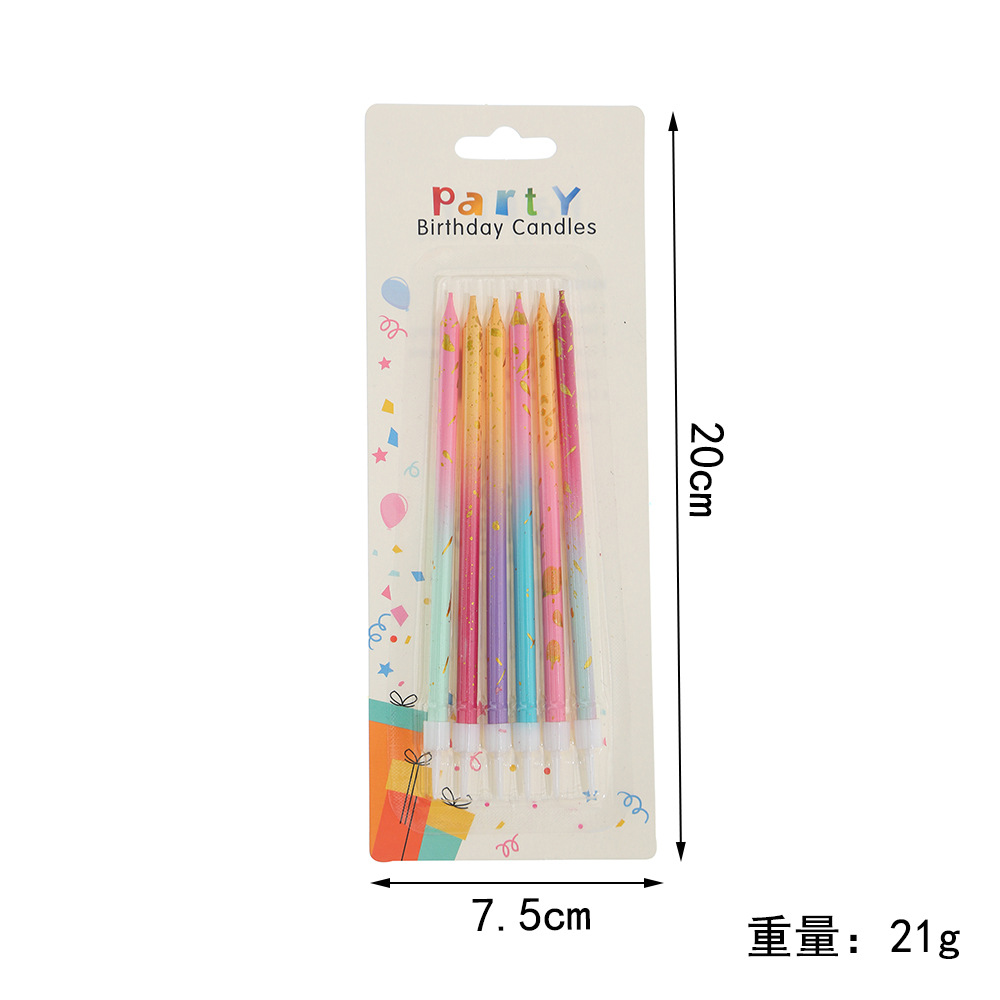 渐变色蜡烛/蛋糕生日插件/生日数字蜡烛/亚克力蛋糕插件/纸质生日派对用品白底实物图