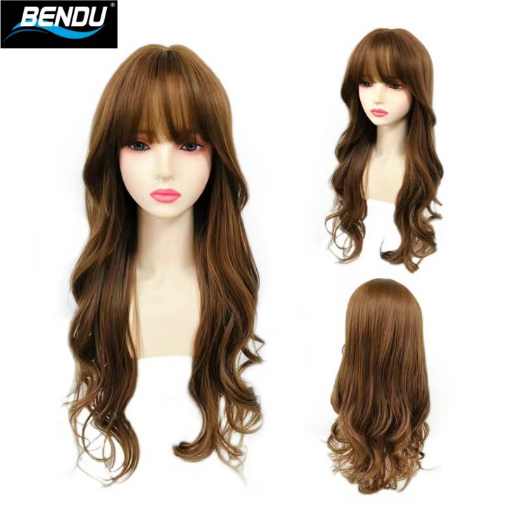 A long summer wavy wig with water ripples in lolita champagne color, naturally sweet and full head wig details Picture