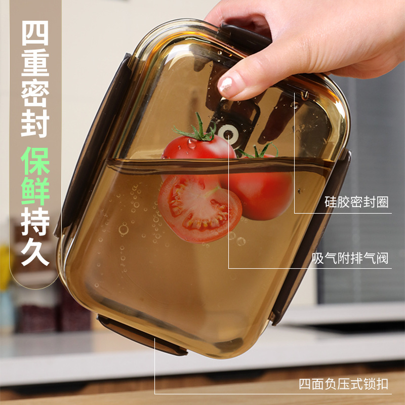 High borosilicate glass lunch box, microwave oven heating special for office workers, lunch box with food preservation box and bowl separation details Picture