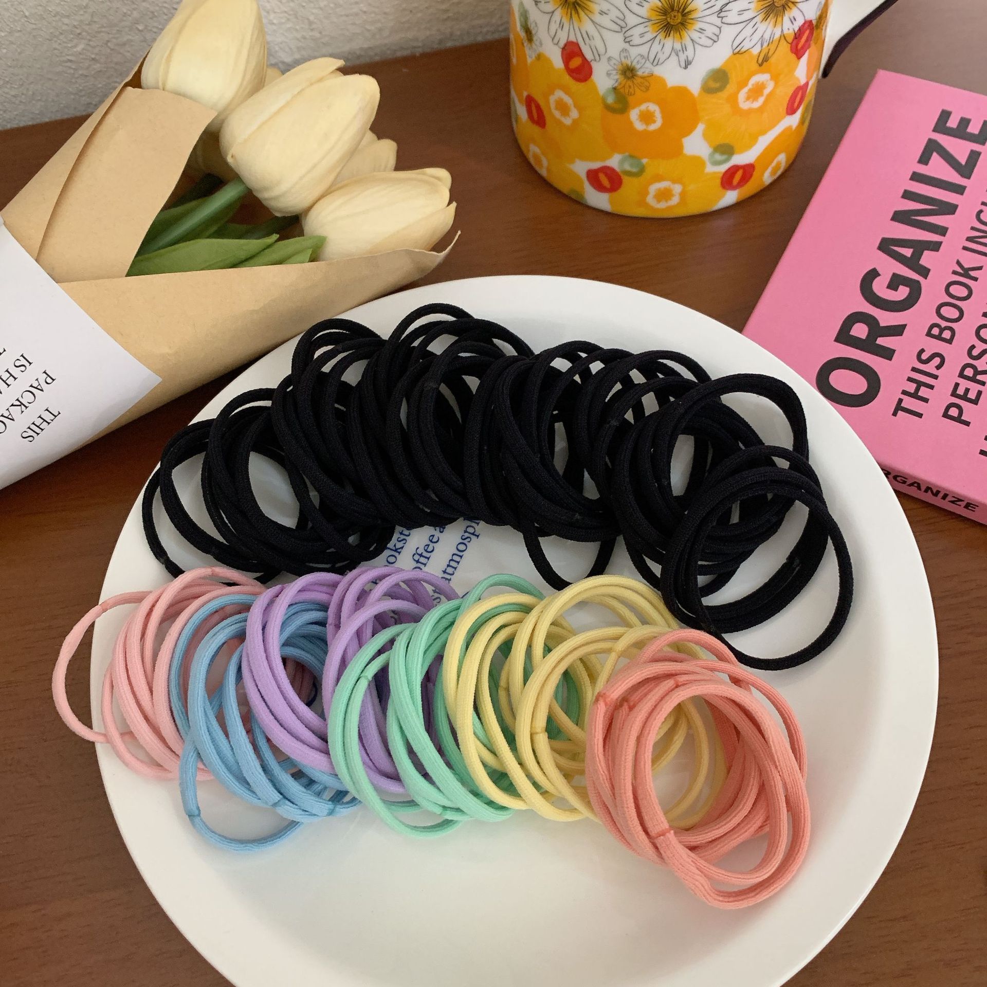 New children's hair accessories from South Korea: high-elasticity, thickened, non-damaging to hair, girls' hair ties, hair bands, and headwear for women Specification image