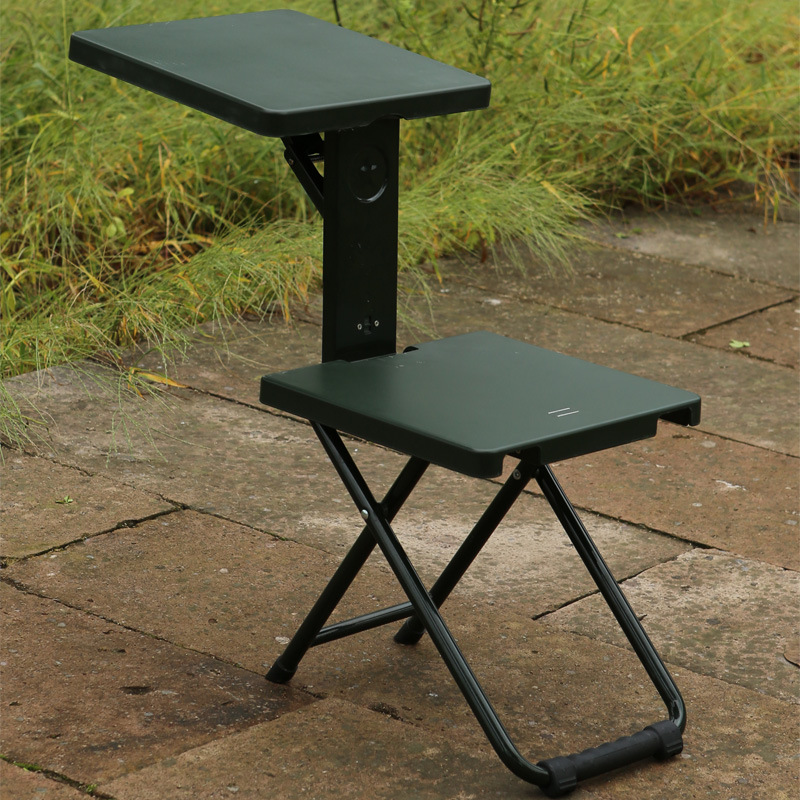Camping outdoor folding chair, multi-functional folding stool, outdoor stool, portable individual soldier study chair, writing chair