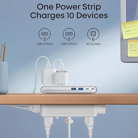Amazon Bestseller: Edge Power Strip, a must-have for home and office use, suitable for 0.6 to 1.8-inch desktop sides Application Scenario