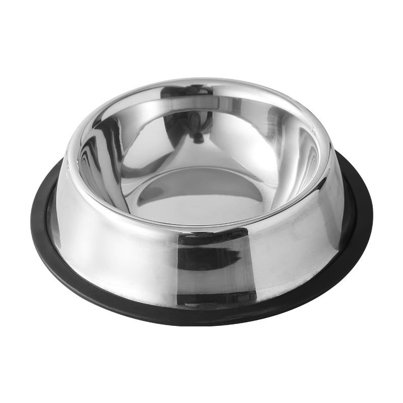 Cross-border floor-absorbing stainless steel dog bowl, pet food bowl, double-layer pet bowl, anti-slip wholesale, thickened stainless steel pet anti-slip bowl Item Picture