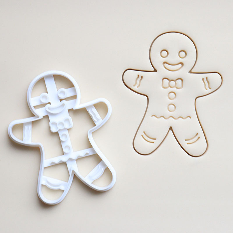 New Amazon plastic gingerbread man stamp mold, white embossing tool, diy cartoon Christmas stamp mold Application Scenario