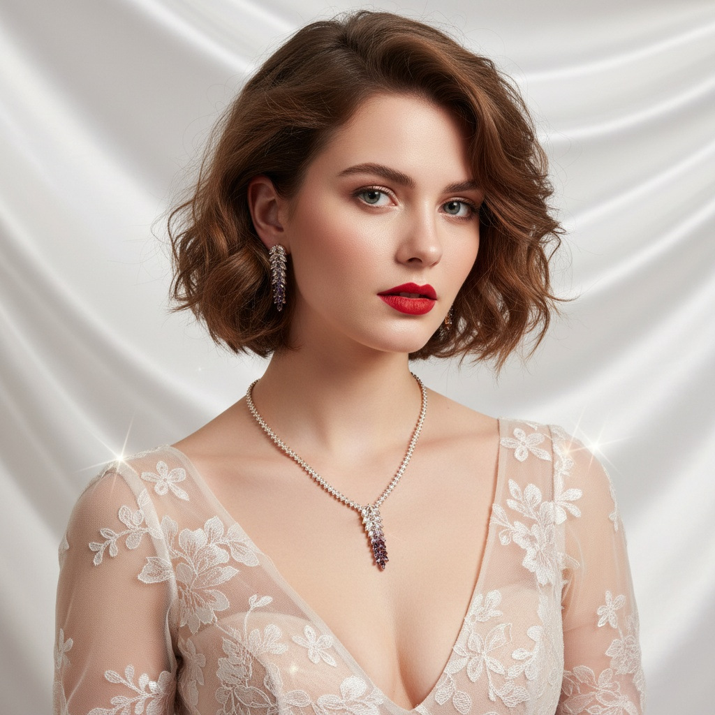 锆石树叶耳钉首饰女精致满钻麦穗耳环高级感时尚气质百搭婚饰套装风云首饰LYTJ30360