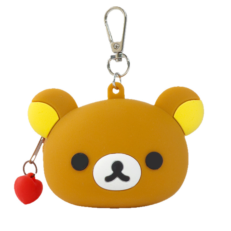 Korean-style Instagram cartoon bear silicone coin purse trinket, cute mini portable coin earphone storage case Item Picture