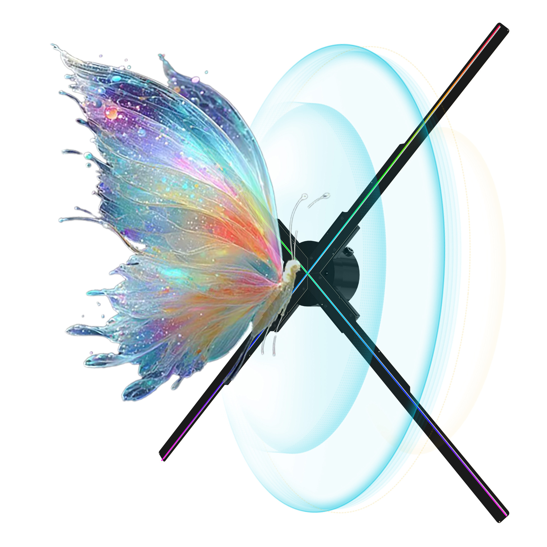 裸眼3D全息风扇投影仪立体悬浮45cm全息广告机LED旋转成像无屏显