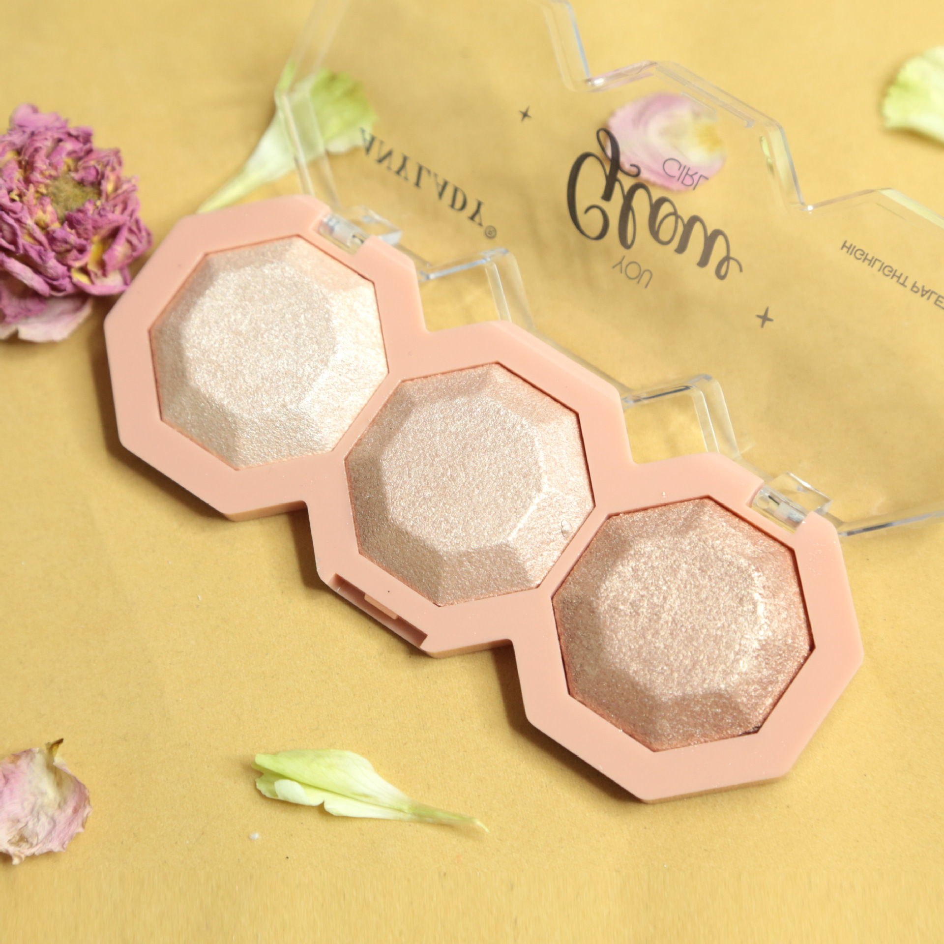 anylady批发低价三色高光高质量跨境化妆眼影盘