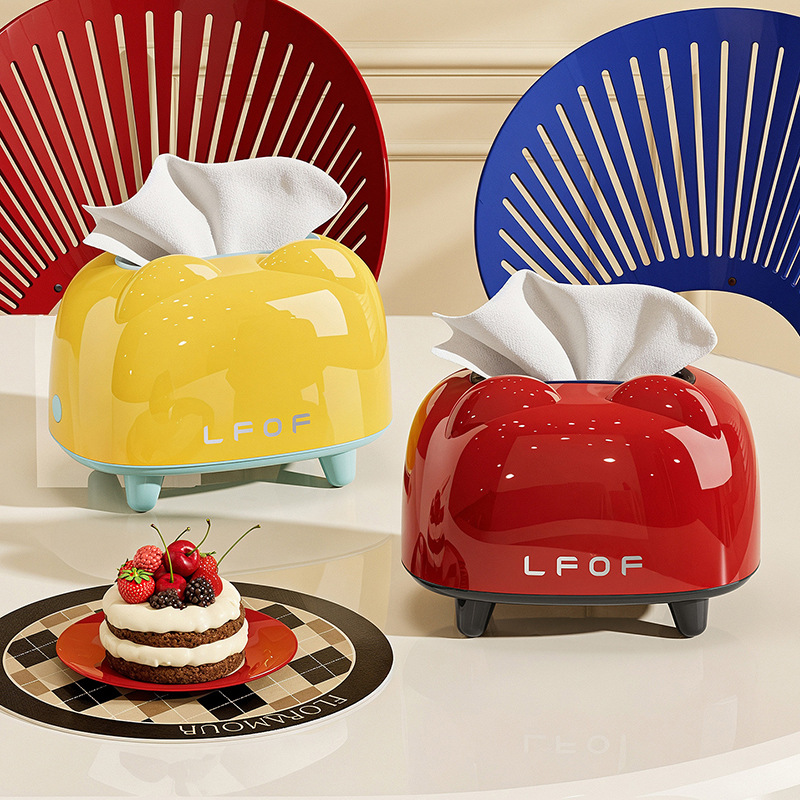 Dopamine desktop tissue box, creative and cute tissue box, high-end, light luxury and sophisticated home napkin box for the living room Application Scenario