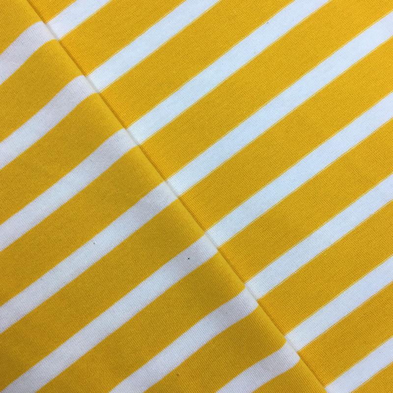 32-count Tianshu cotton yarn-dyed sweatshirt fabric 230g all-cotton striped fabric knitted pure cotton striped short-sleeved T-shirt fabric details Picture