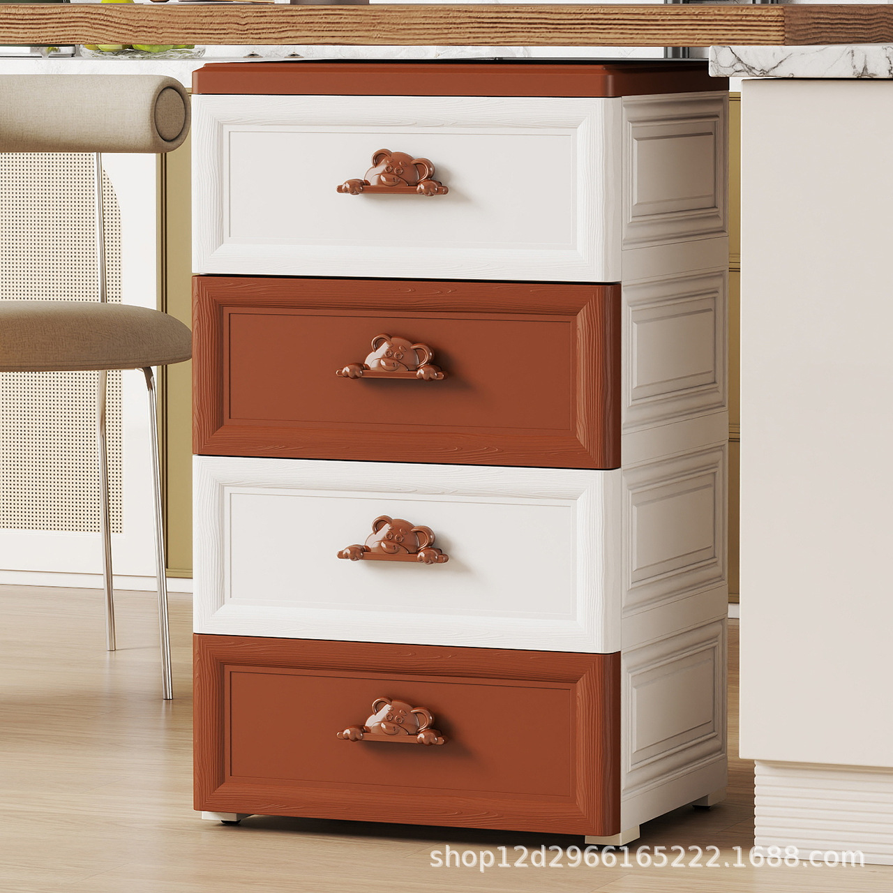 家用多层欧式抽屉式收纳柜塑料儿童衣柜宝宝玩具衣服储物柜整理箱细节图