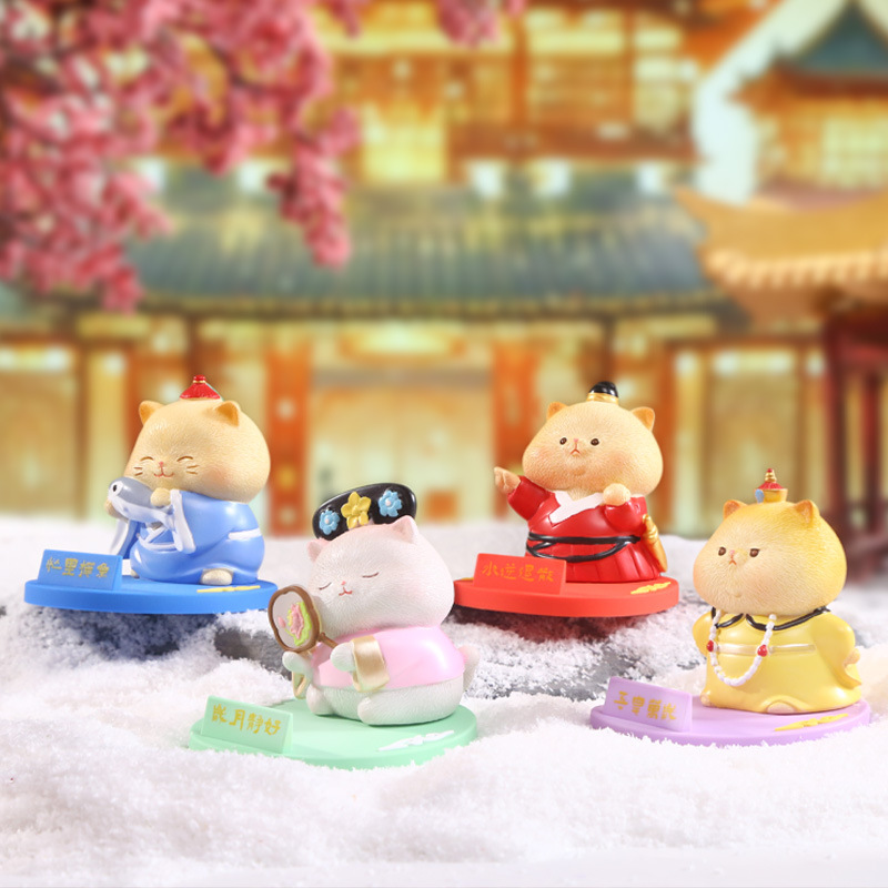 New "Miao Miao Long Live" mobile phone stand, creative home desktop decoration, cartoon cute resin handicraft decoration