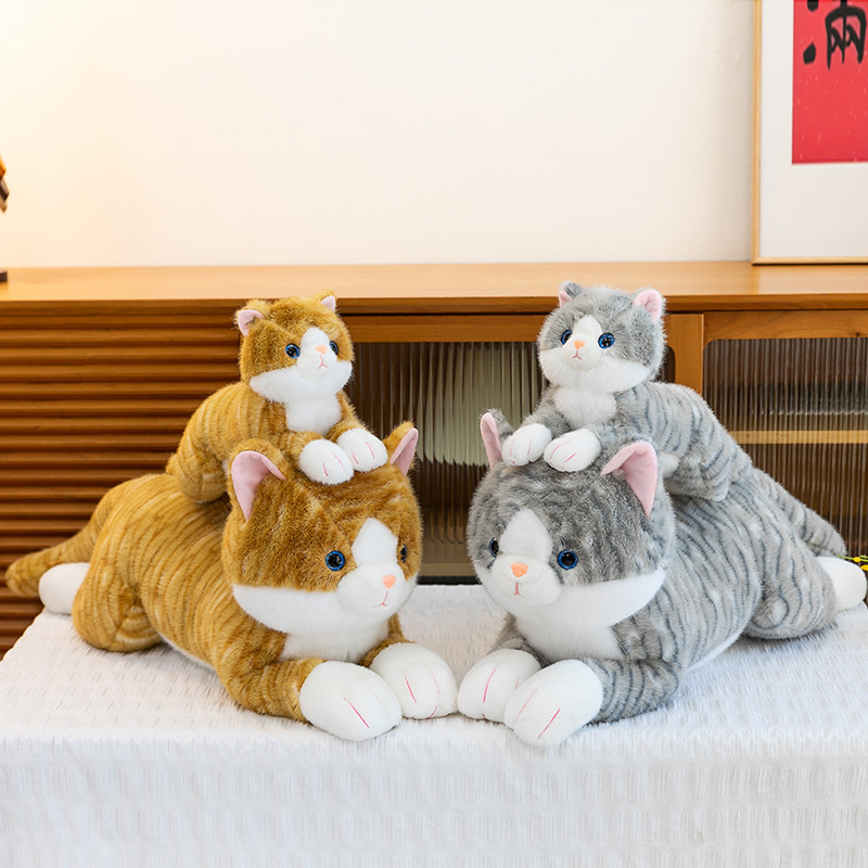 可爱仿真猫咪毛绒公仔跨境批发儿童陪伴抱睡玩偶女生生日礼物娃娃