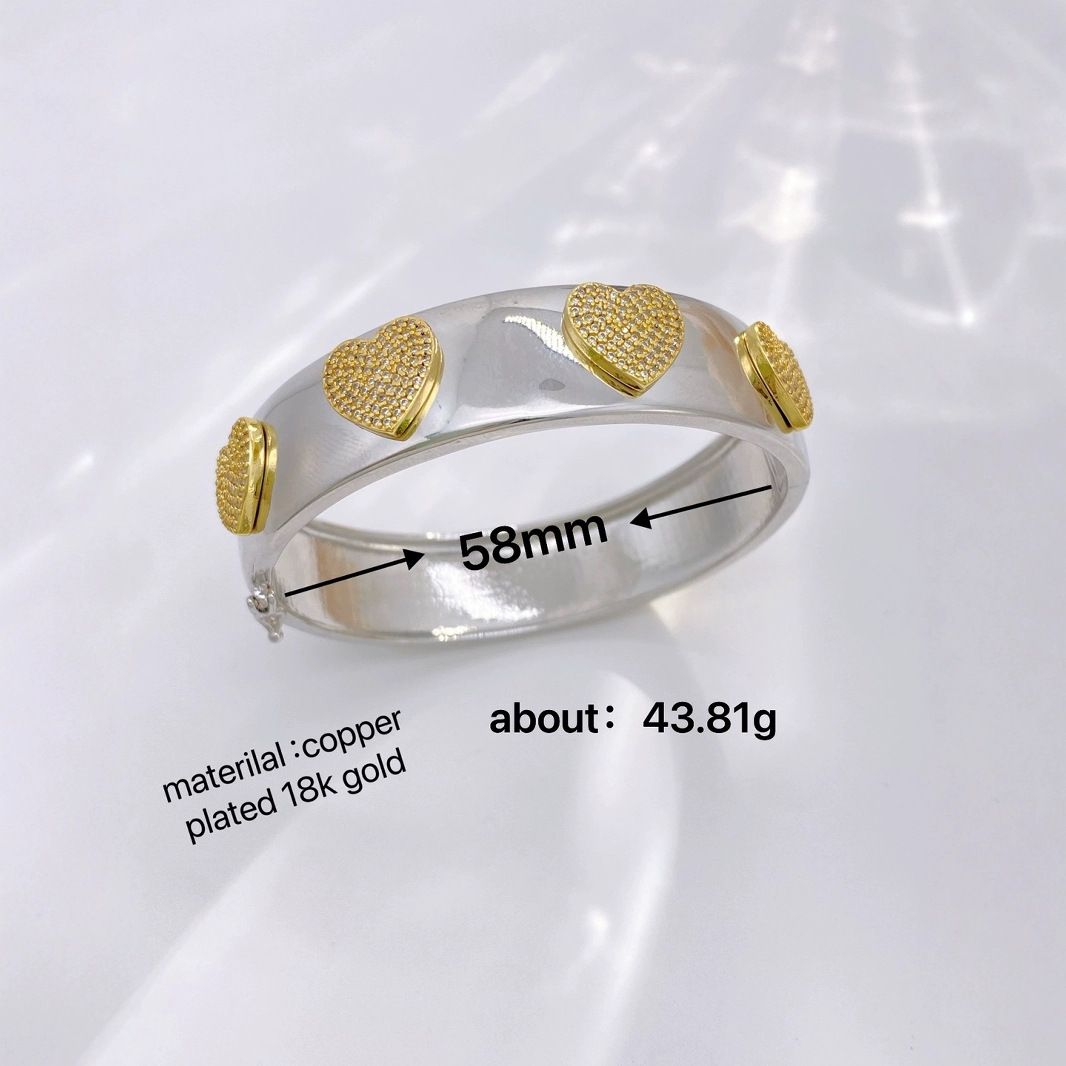Wholesale of cross-border copper zircon hollow hexagonal star heart-shaped bracelets from Amazon in Europe and America with adjustable openings Application Scenario