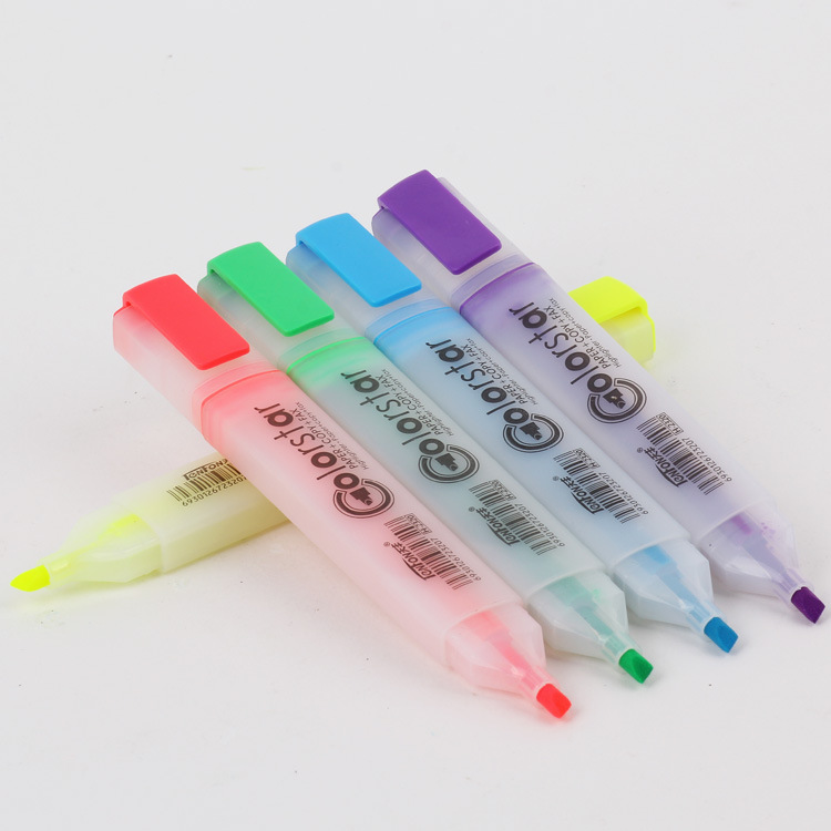 Factory direct supply Tianfeng flat highlighter, transparent highlighter marker, 2320 plastic highlighter Specification drawing
