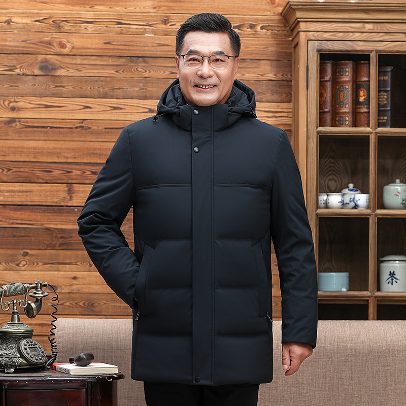 Men's short, thickened and large-sized down jackets for middle-aged and elderly people. Thickened and warm down jackets for elderly fathers details Picture