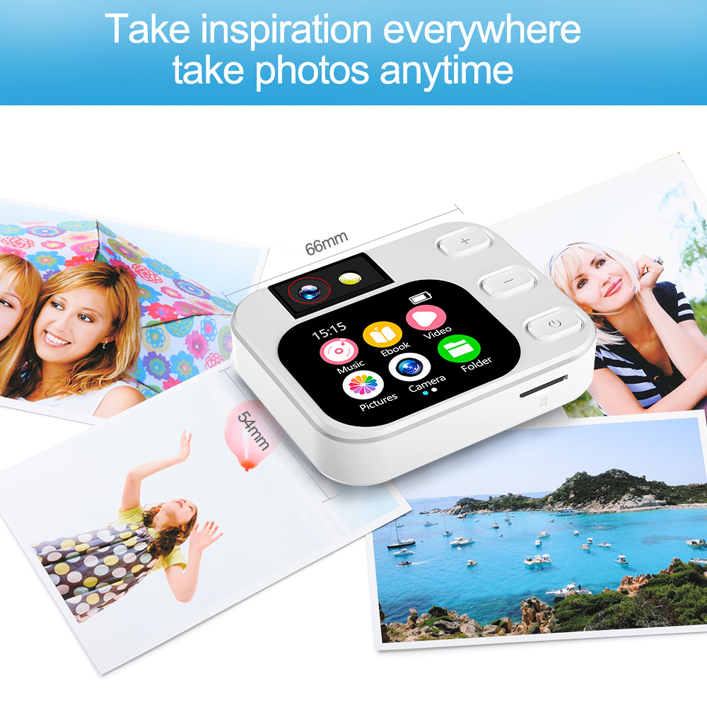 MP3 يمكن التقاط صور مع كاميرا بلوتوث، مشغل موسيقى روائية مع شريط لاصق MP4 details Picture