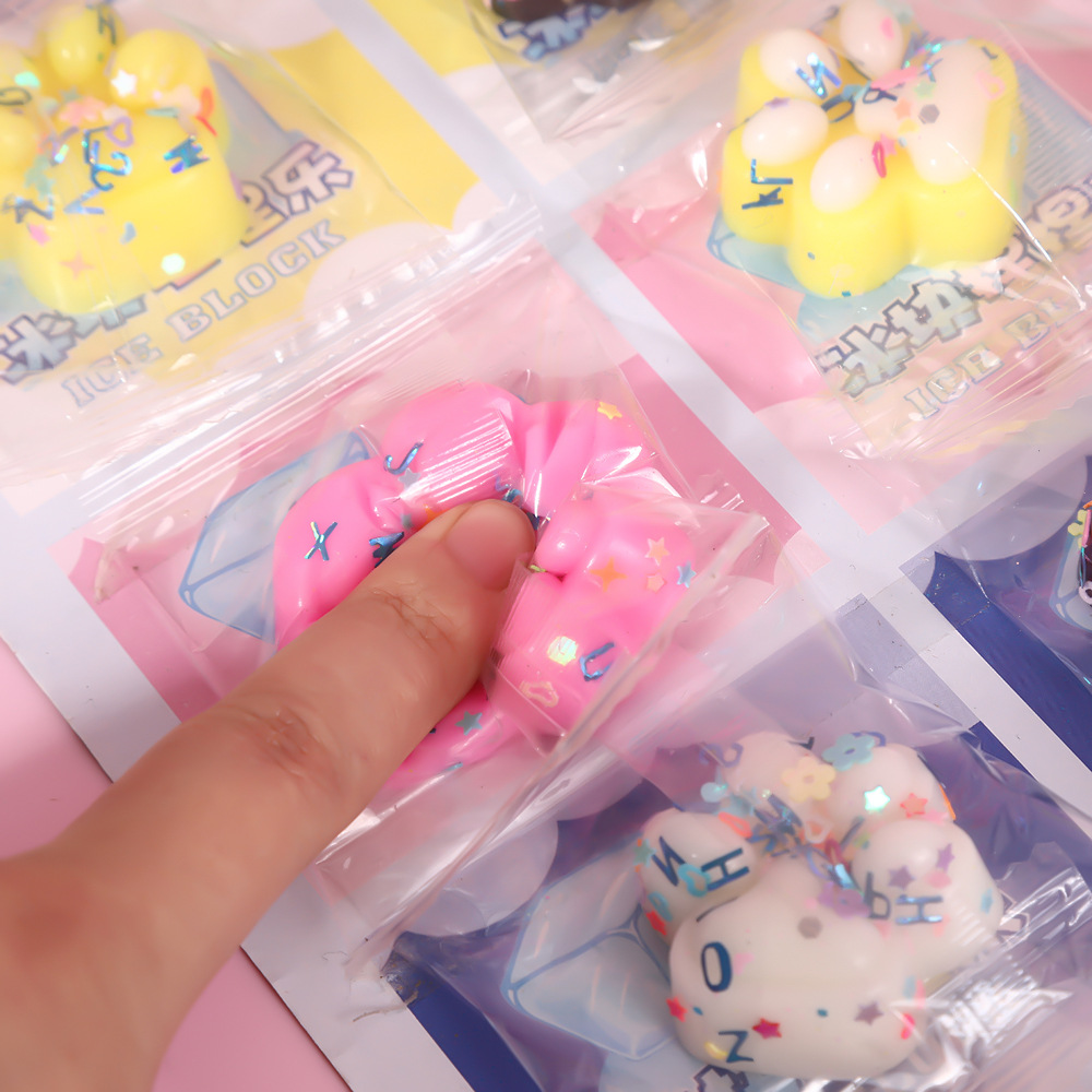 Super soft mini cat paw stress-relieving dumplings 24 sets of children's simulation venting toys, creative slow rebound blind box, pinching fun Specification image