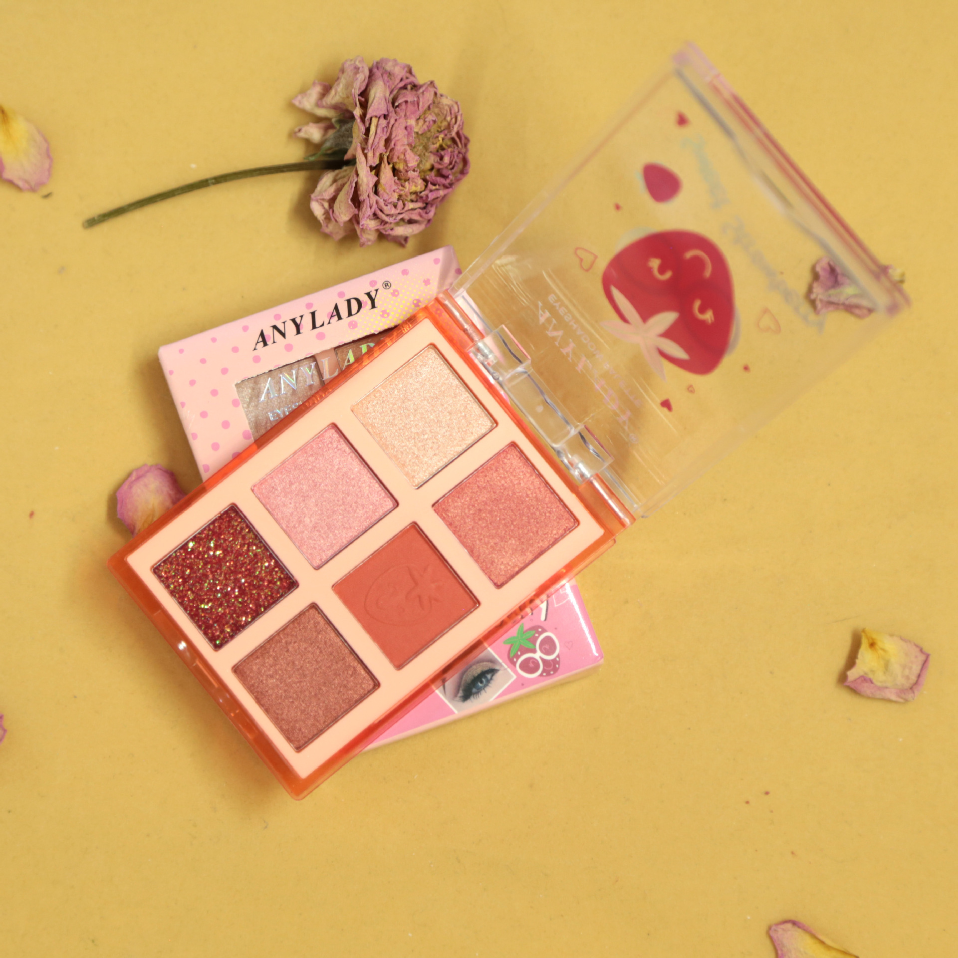 出口跨境可diy珠光闪光眼影盘六色化妆品眼部彩妆眼影