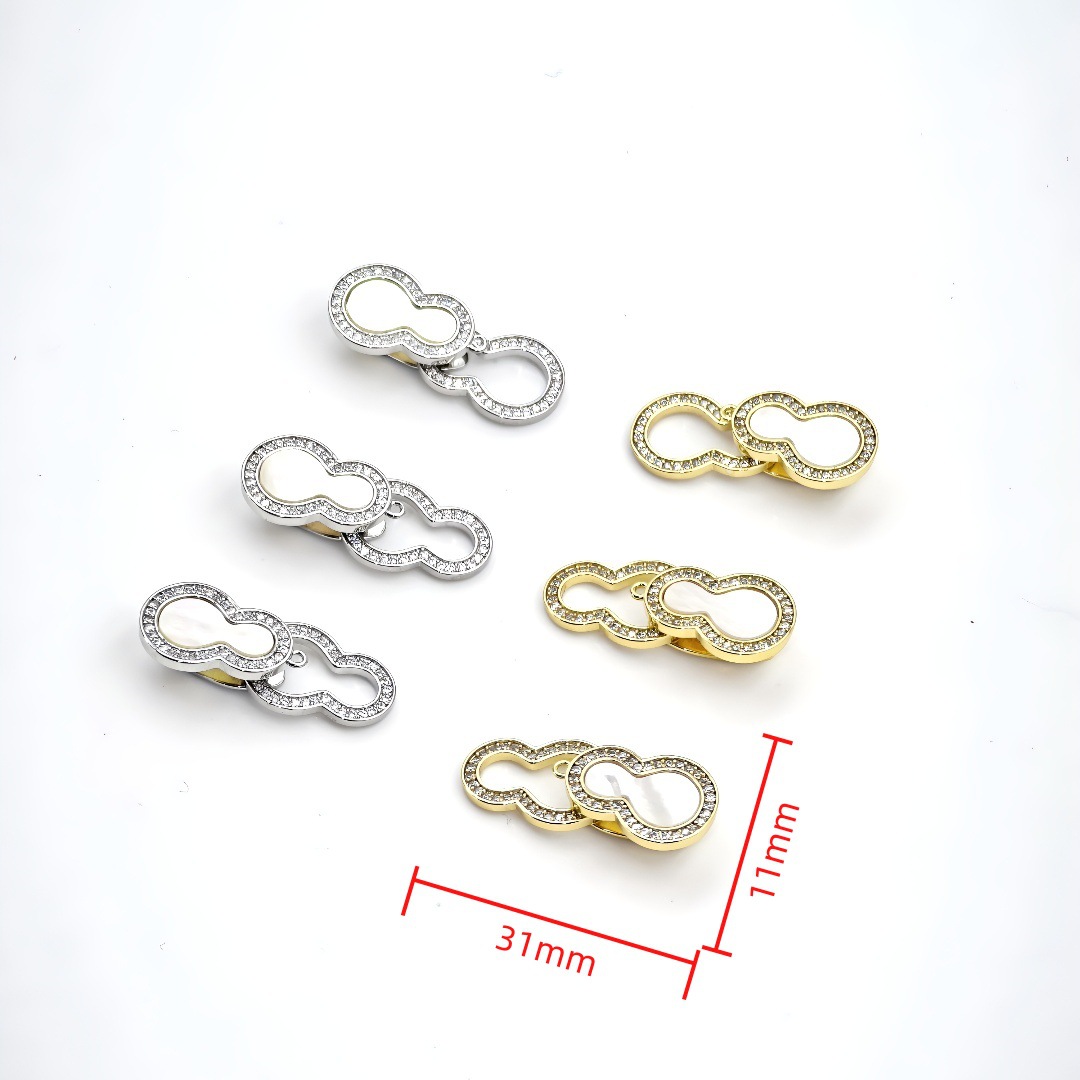 Pearl necklace buckle, gourd clip buckle, spring elastic press buckle, handcrafted end buckle, sweater chain diy accessories details Picture