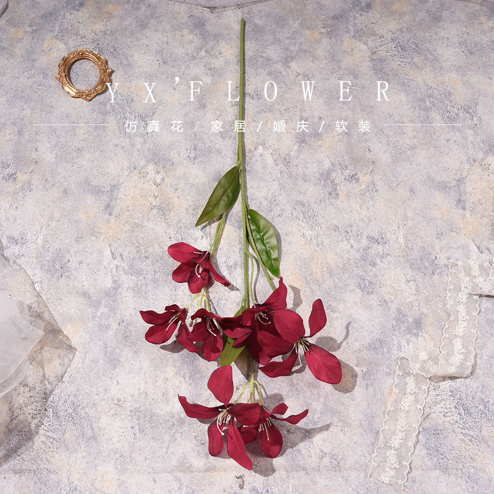 仿真火焰蓝假花束婚庆用花高级感人造绢花成品摆件客厅装饰花批发细节图