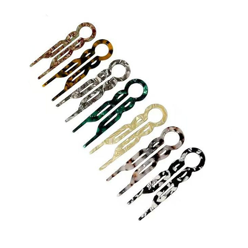 New Chinese-style acetic acid U-shaped hairpin with a high-end feel, back head coiled hairpin, headpiece, bun hairstyle, ancient-style Hanfu hairpin full figure