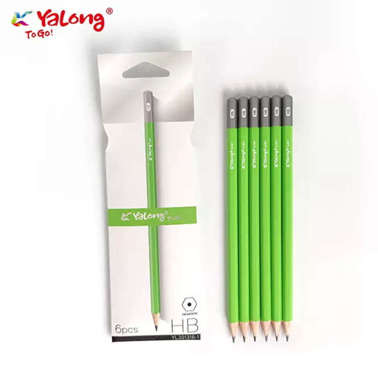 Yalong Foreign Trade specializes in providing wooden hexagonal design HB pencils, painted sharpened student pencils