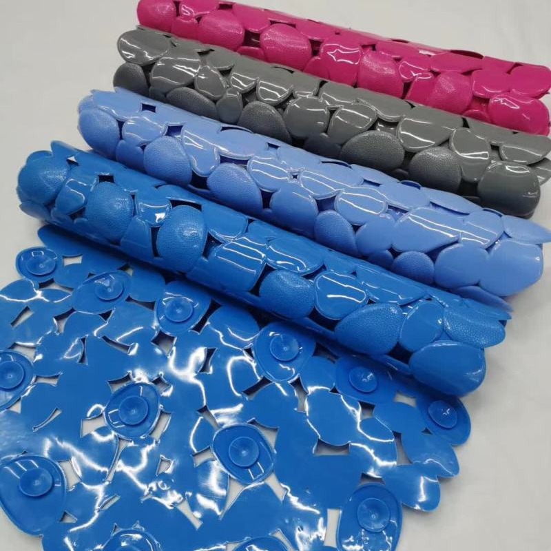 防滑浴室垫F-03实色椭圆石头洗澡垫按摩垫镂空吸盘卫浴脚垫