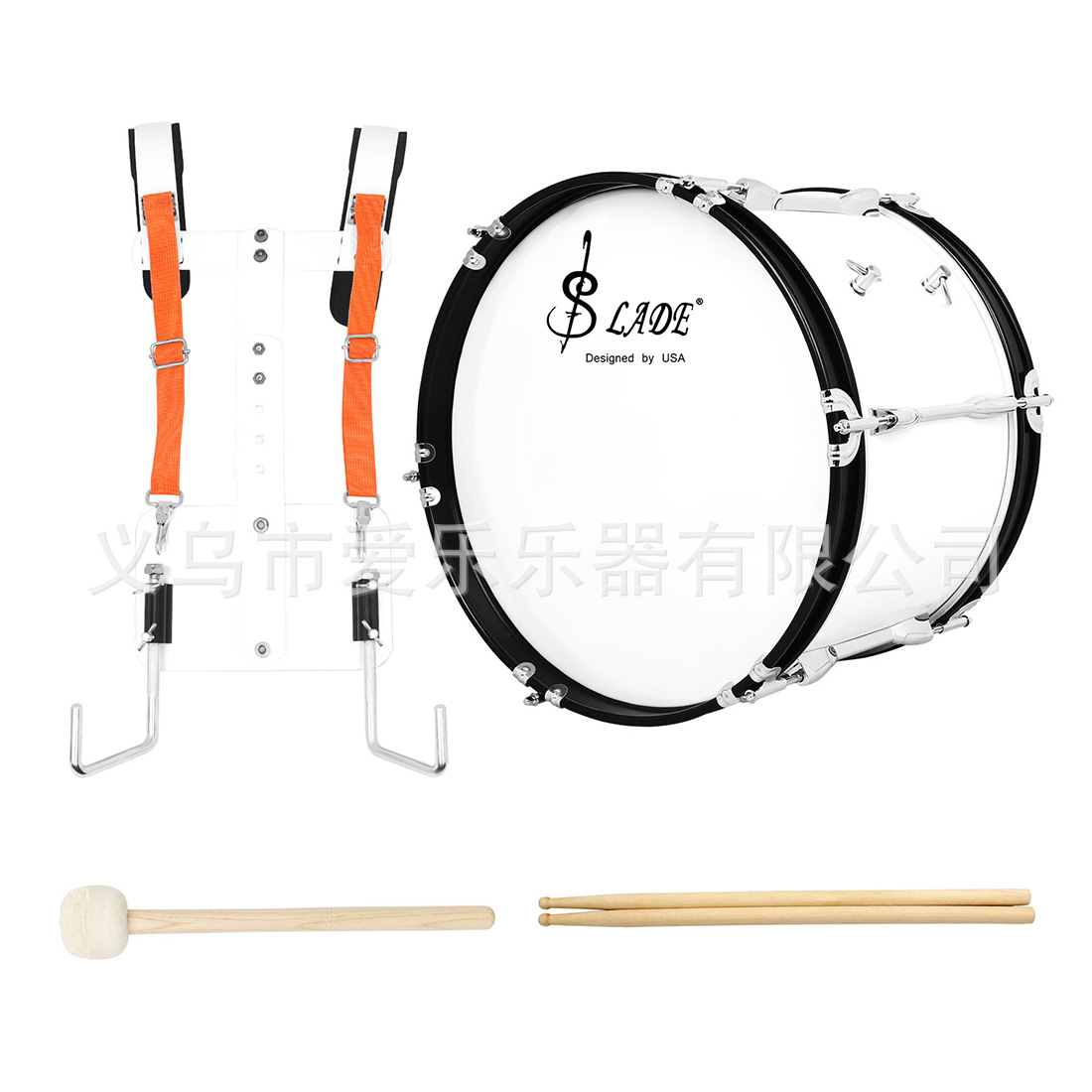 SLADE Snare Drum 16-inch snare drum with back frame and wooden cavity marching drum, adult school band snare drum Specification image