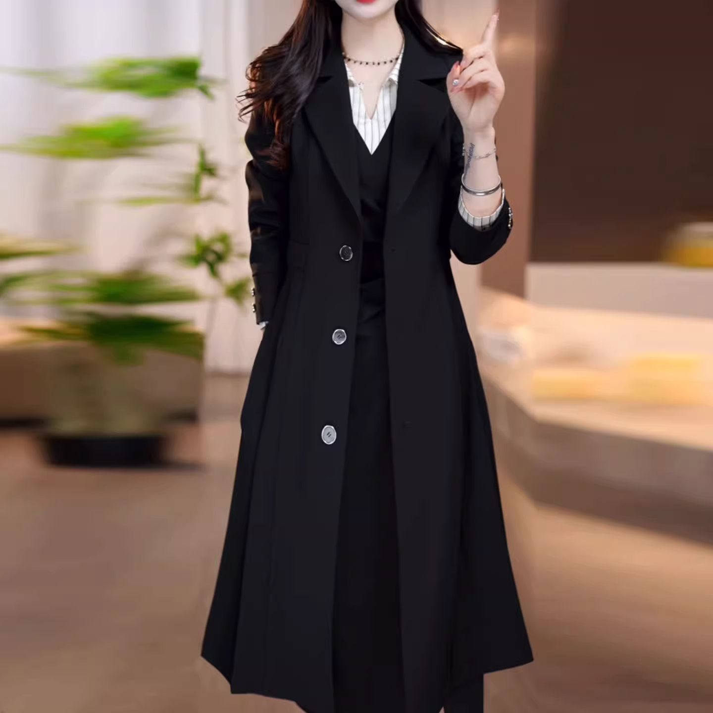 风衣/衣服批发/钓鱼衫/女装新款/风衣女宽松韩版产品图