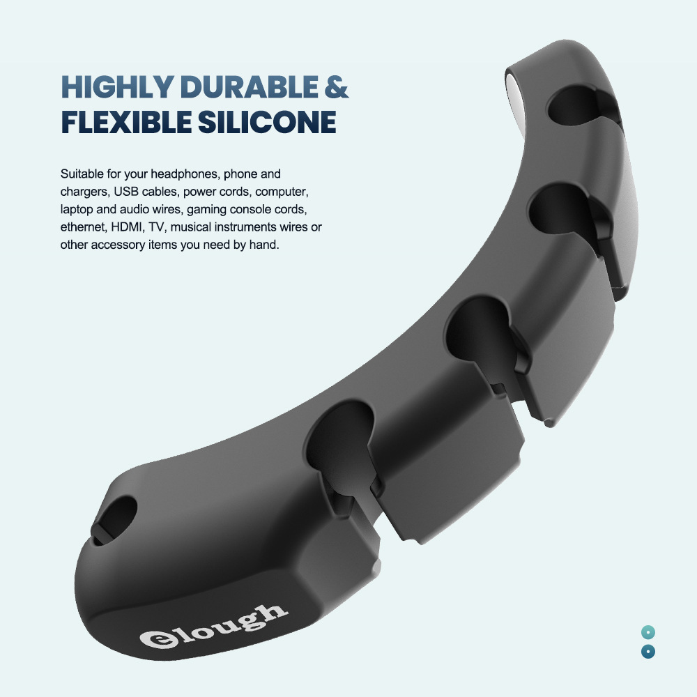 Elough desktop storage: Cable holder, charging cable holder, data cable clip, cable winder, hub, cable manager Specification image