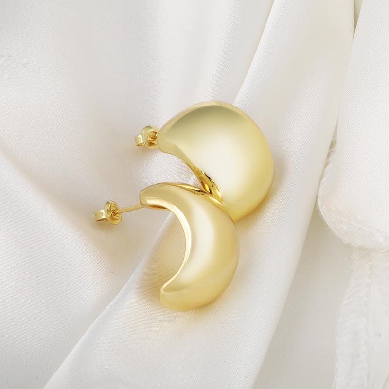 New cross-border trendy earrings from Europe and America, women's fashion, simple and shiny metal, cool and cold style, niche stud earrings Application Scenario