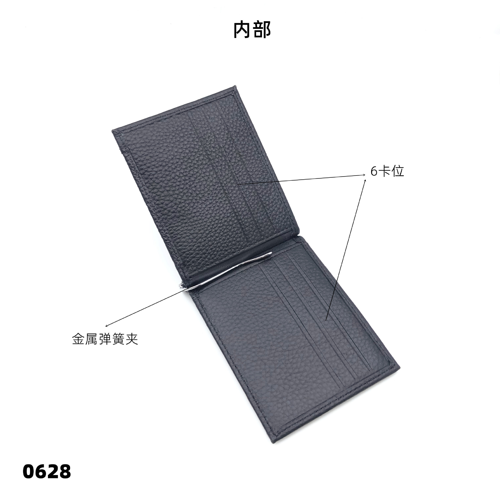 Us Dollar Wallet With A Top Layer Of Cowhide And Lychee Pattern, Coin Pocket, Fully Transparent Mirror Window, Card Case, Multi-Slot Coin Purse, Original Factory details Picture