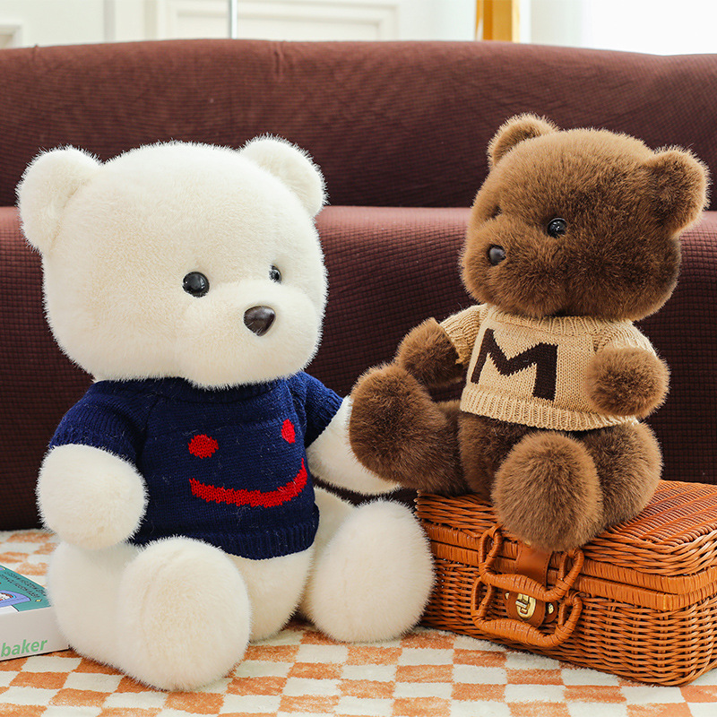 New cross-border sweater, teddy bear plush toy, cute teddy bear doll, Children's Day gift details Picture