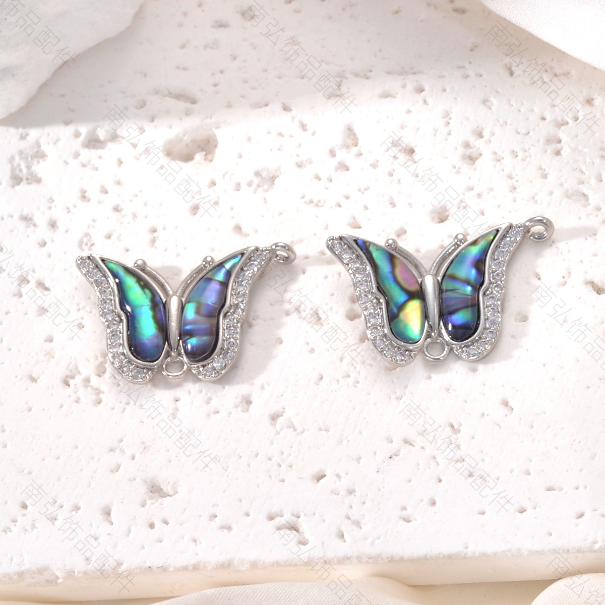 Pearl necklace pendant, copper-plated 18k gold, abalone shell butterfly tag buckle, high-end DIY jewelry accessory Specification image