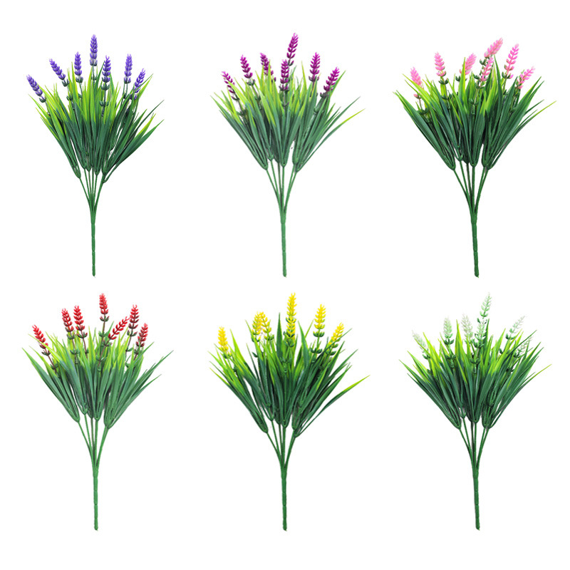 仿真春草紫色薰衣草花束盆栽园艺装饰仿真花厂家批发新款塑料麦穗