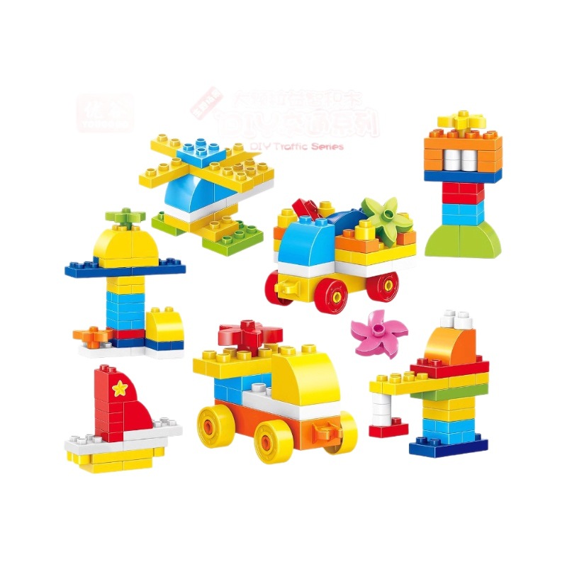 New DIY series of large-particle building blocks for children, including multiple types of assembly toys, ocean fruit scenes, and intelligence building blocks Item Picture
