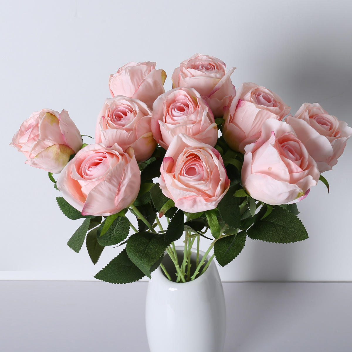 复古仿真单枝烤边圆玫瑰摄影道具婚庆家居花艺摆件仿真焦边玫瑰