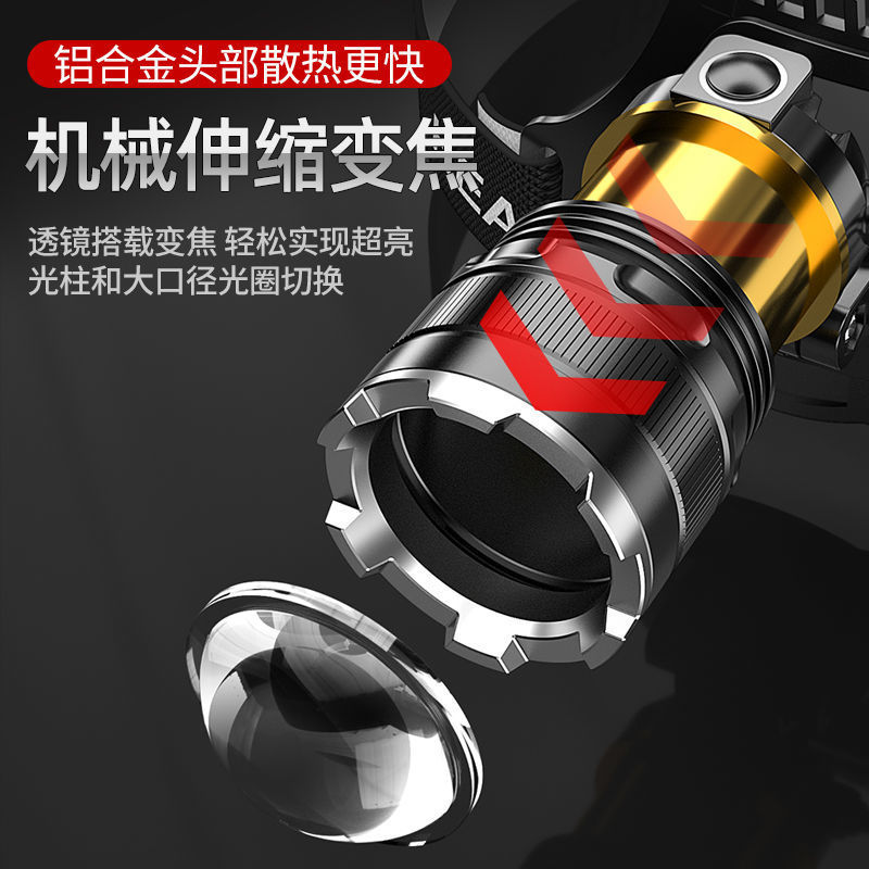 Strong light head, aluminum alloy lamp head, long-range focusing, adjustable focus, ultra-bright lamp core, hand-waving sensor, outdoor adventure camping Application Scenario