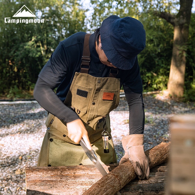 柯曼Q1可拆围裙自带毛巾布多种功能口袋户外露营棉布工作服