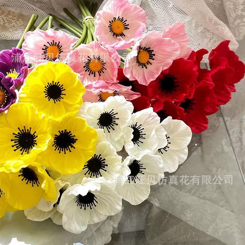 PU迷你虞美人仿真花假花ins 家居装饰摆件仿真植物跨境批发