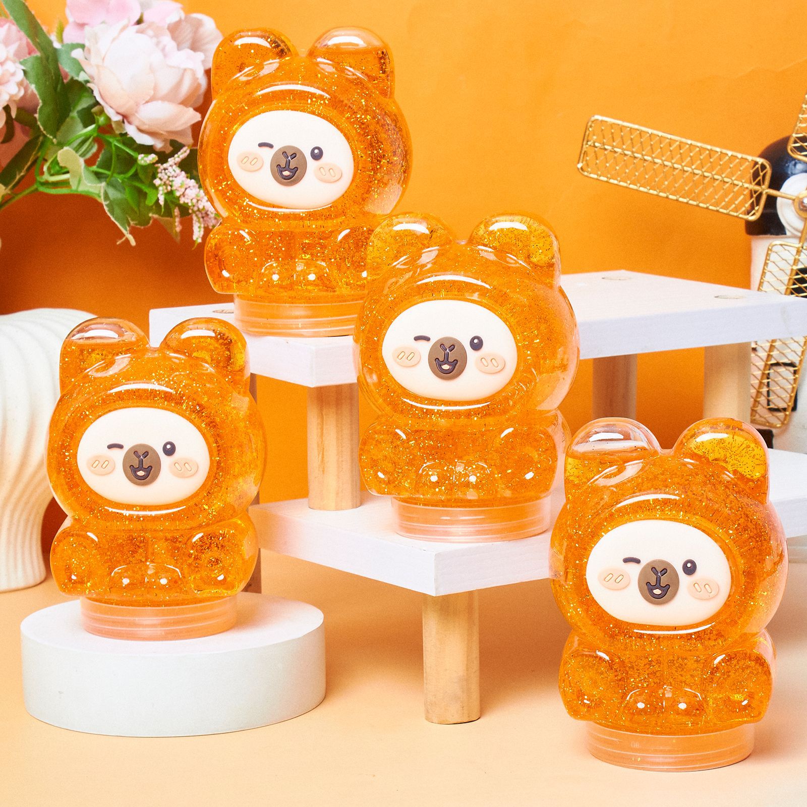 New cute cartoon-shaped creative bubble glue fruit dolphin smiling children's toy, stress-relieving and fun, factory wholesale details Picture