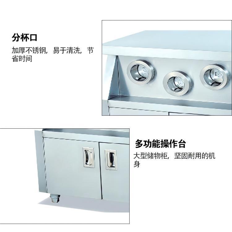 Commercial center island food workbench with storage cabinets, milk tea coffee shop kitchen equipment Specification image